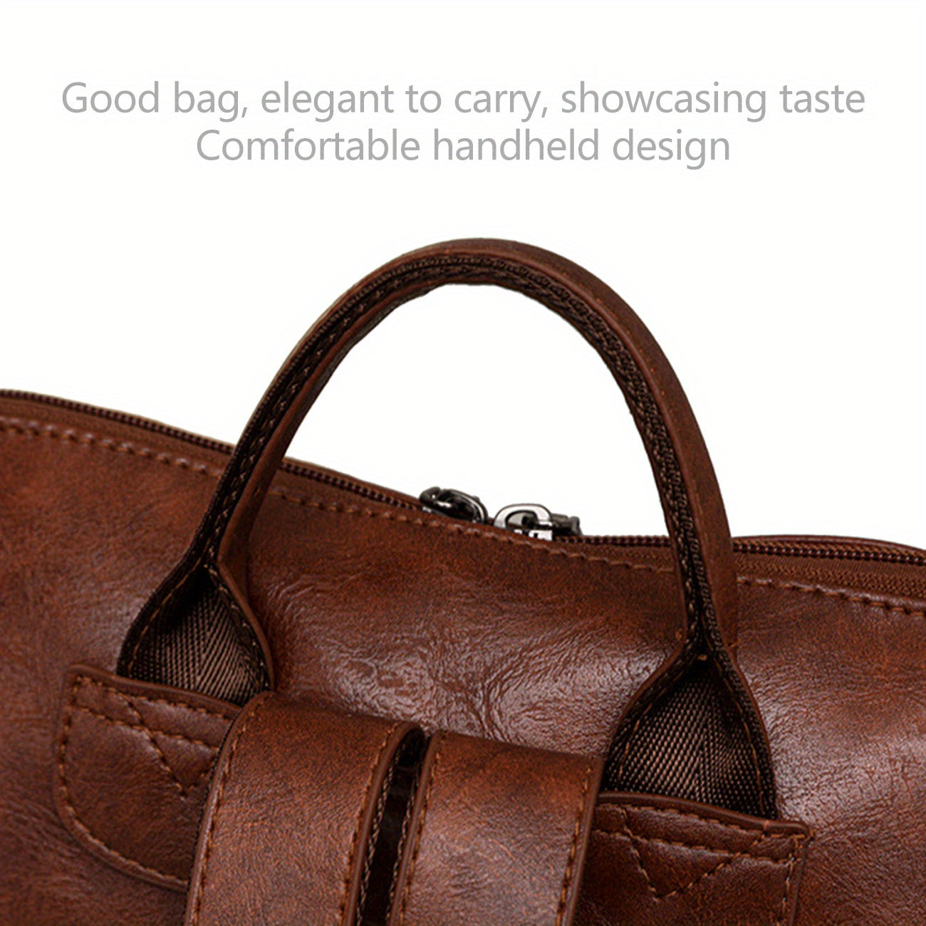 PU Brown Retro Western Backpack - Icolrae