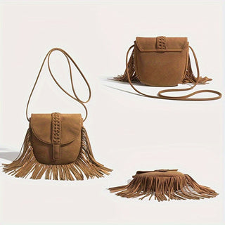 Canvas Tassel Crossbody Bag 2024 Design - Icolrae