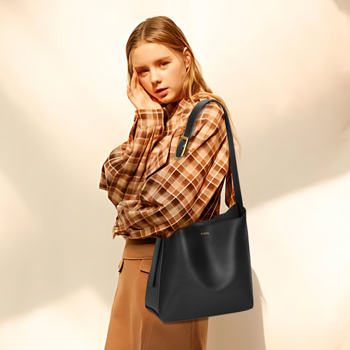 PU Soft Leather Bucket Bag 4 Colors - Icolrae