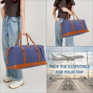 Polyester Blue Polka Dot Luggage Bag - Icolrae