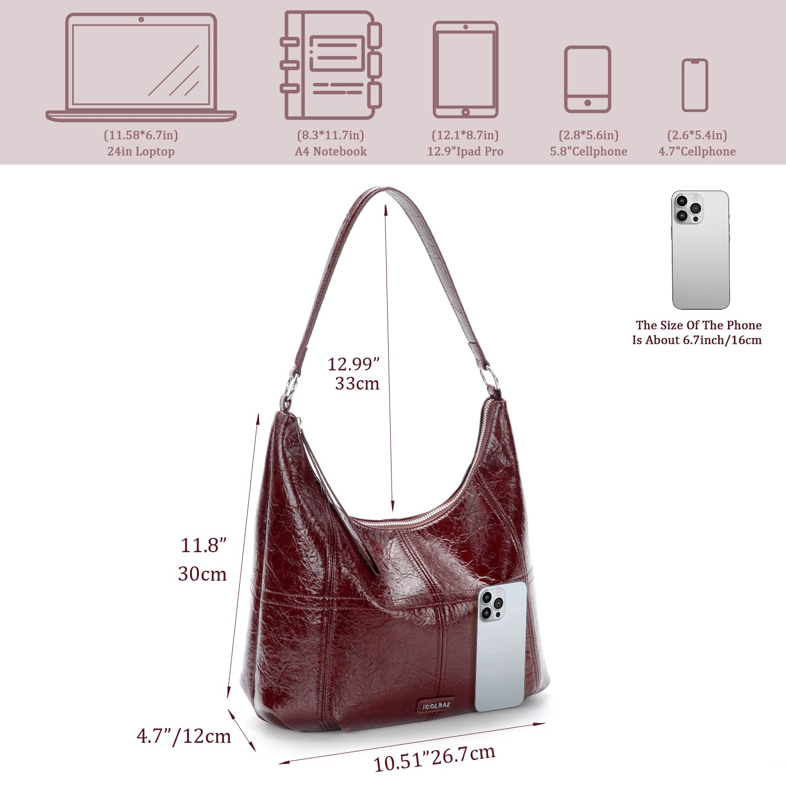 Icolrae Leather Hobo Bag 2025 - Icolrae