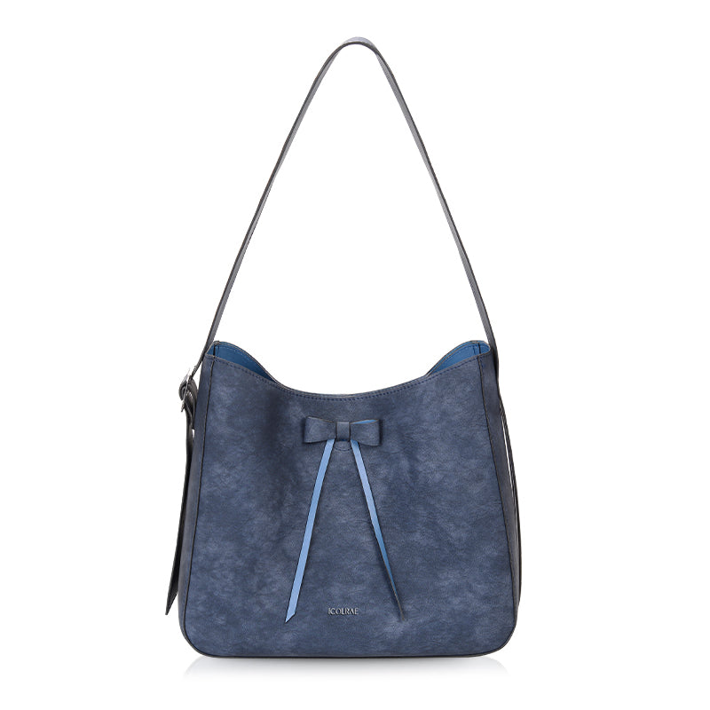 PU Soft Leather Light Blue Shoulder Bag - Icolrae