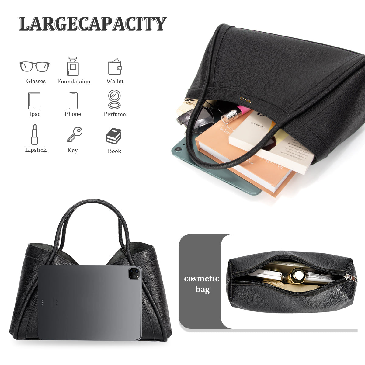 PU 2024 New Style 2-colors shoulder and handbag - Icolrae