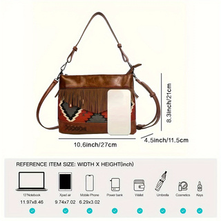 PU Bohemian Tassel Crossbody Bag Classic Style - Icolrae