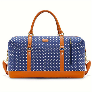 Polyester Blue Polka Dot Luggage Bag - Icolrae