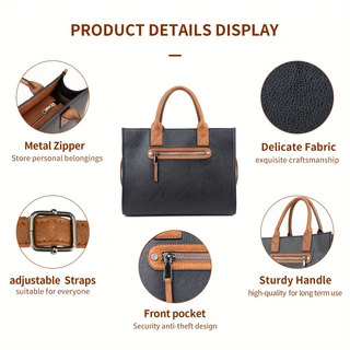 PU Two-Piece Novelty Tote Bag - 2 Colors - Icolrae