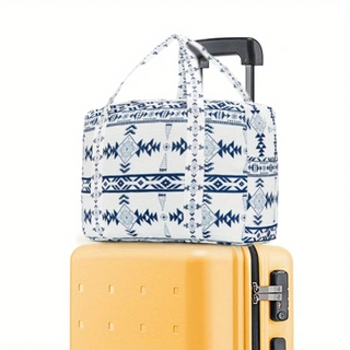 Canvas White Boho Luggage Bag - Icolrae