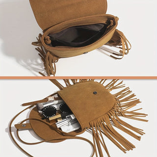 Canvas Tassel Crossbody Bag 2024 Design - Icolrae
