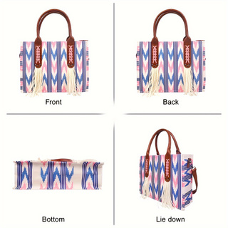 Polyester Purple Bohemian Tote Bag 2024 - Icolrae