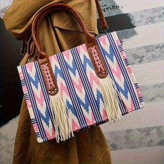 Polyester Purple Bohemian Tote Bag 2024 - Icolrae