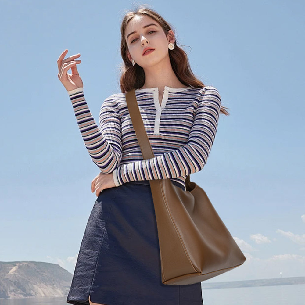 PU Soft Leather Bucket Bag 4 Colors - Icolrae