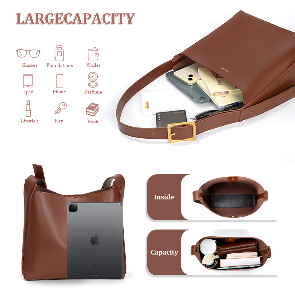 PU Soft Leather Bucket Bag 4 Colors - Icolrae