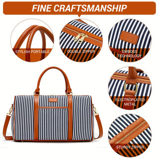 Canvas Stripe Luggage Bag 2024 - Icolrae