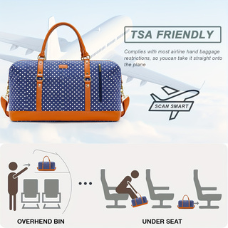 Polyester Blue Polka Dot Luggage Bag - Icolrae