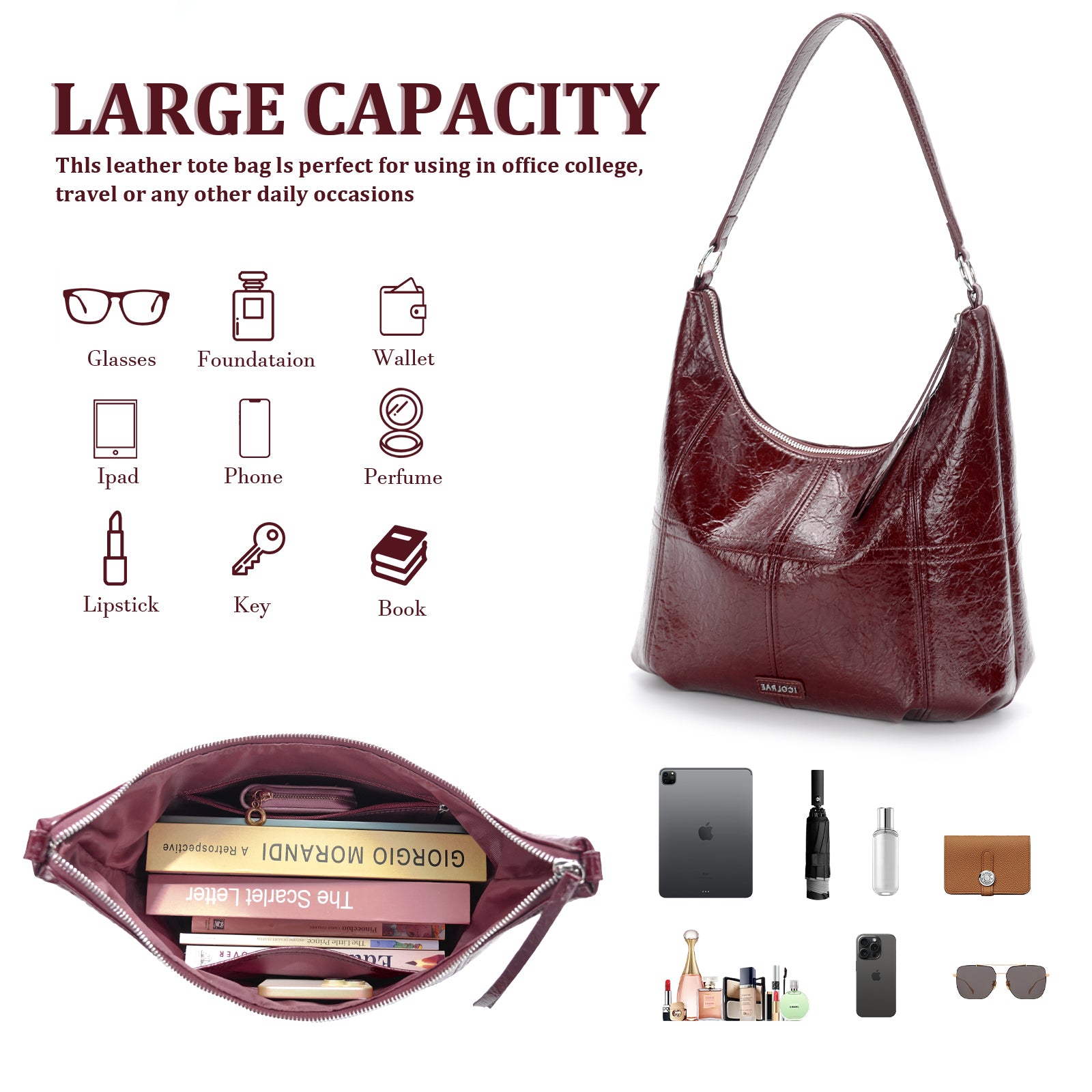 Icolrae Leather Hobo Bag 2025 - Icolrae