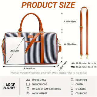 Canvas Stripe Luggage Bag 2024 - Icolrae