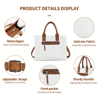 PU Two-Piece Novelty Tote Bag - 2 Colors - Icolrae