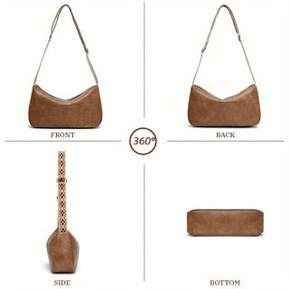PU Brown All-Match Crossbody Bag 2024 - Icolrae