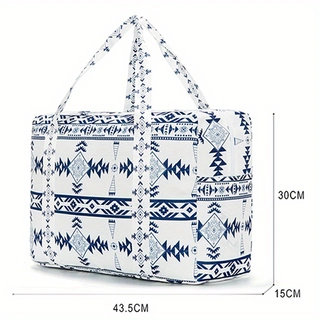 Canvas White Boho Luggage Bag - Icolrae