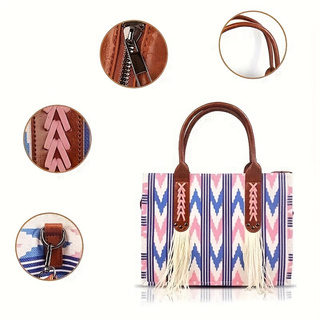 Polyester Purple Bohemian Tote Bag 2024 - Icolrae