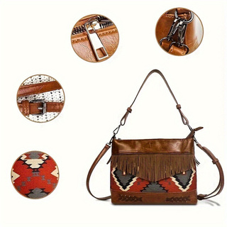 PU Bohemian Tassel Crossbody Bag Classic Style - Icolrae