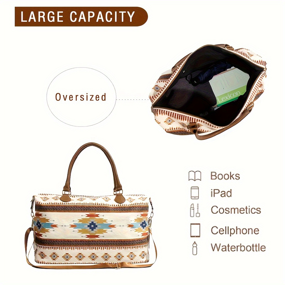 PU Bohemian Luggage Bag 2 Colors 2024 - Icolrae