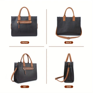 PU Two-Piece Novelty Tote Bag - 2 Colors - Icolrae