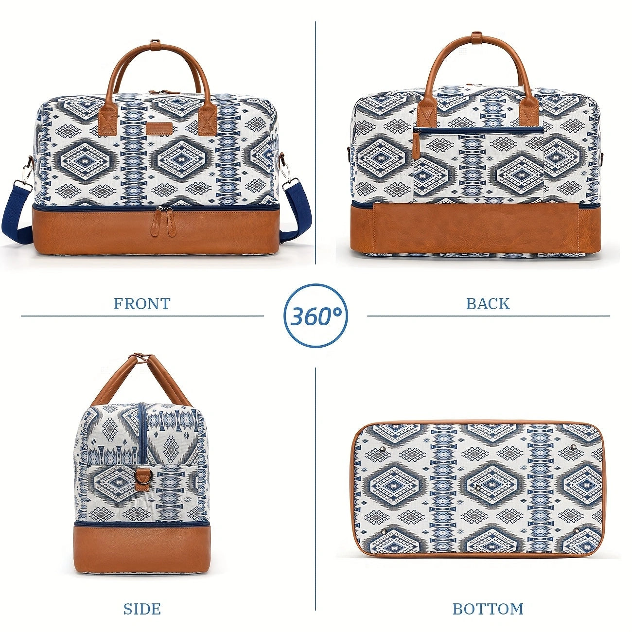 Canvas Bohemian Print Luggage Bag - Icolrae