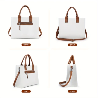 PU Two-Piece Novelty Tote Bag - 2 Colors - Icolrae