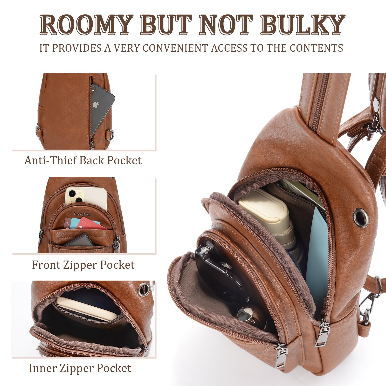 Icolrae Crossbody Bags with Wide Straps - Icolrae