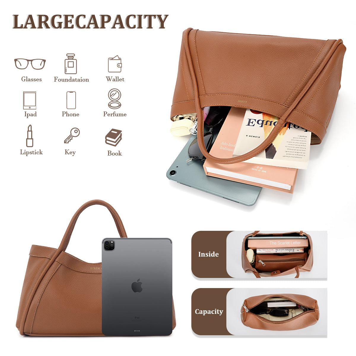 PU 2024 New Style 2-colors shoulder and handbag - Icolrae
